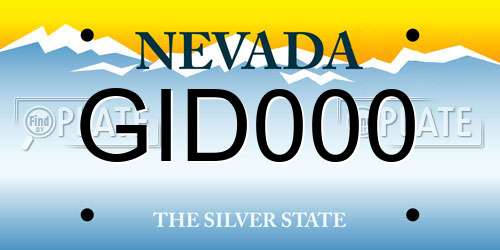 GID000 Nevada License Plate
