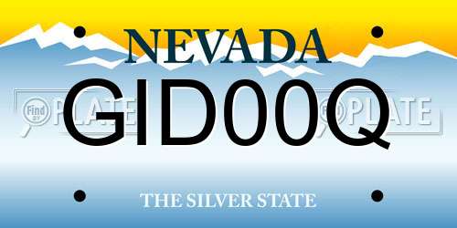 GID00Q Nevada License Plate