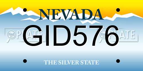 GID576 Nevada License Plate