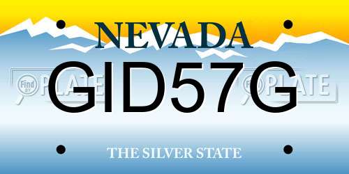 GID57G Nevada License Plate