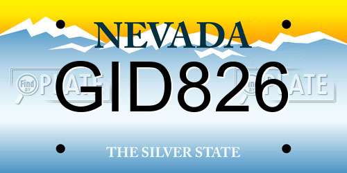 GID826 Nevada License Plate