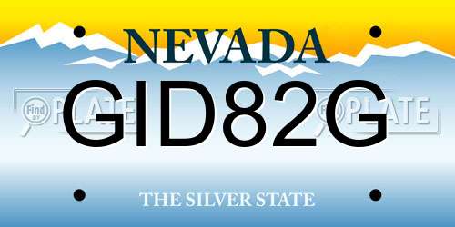 GID82G Nevada License Plate