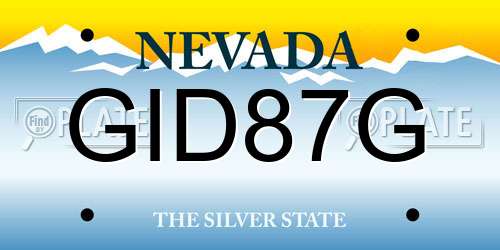 GID87G Nevada License Plate