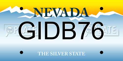 GIDB76 Nevada License Plate