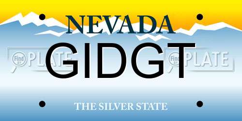GIDGT Nevada License Plate