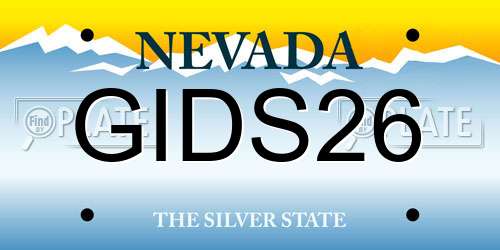 GIDS26 Nevada License Plate