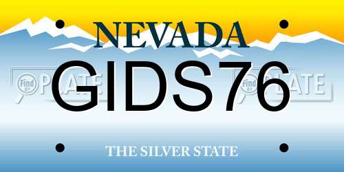 GIDS76 Nevada License Plate