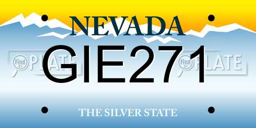 GIE271 Nevada License Plate