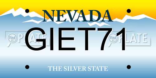 GIET71 Nevada License Plate