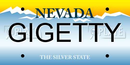 GIGETTY Nevada License Plate