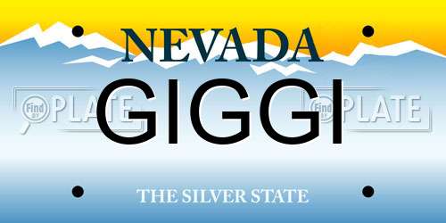 GIGGI Nevada License Plate