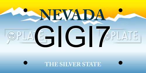 GIGI7 Nevada License Plate