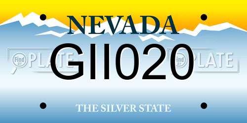 GII020 Nevada License Plate