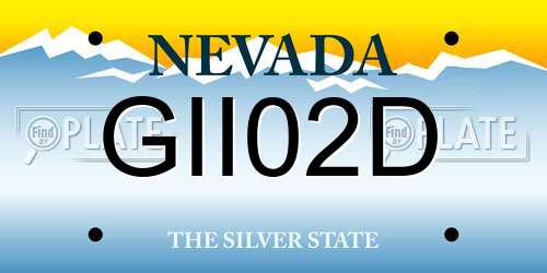 GII02D Nevada License Plate