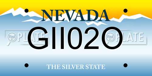 GII02O Nevada License Plate