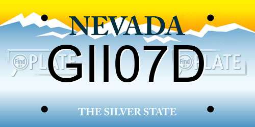 GII07D Nevada License Plate