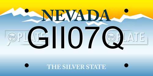 GII07Q Nevada License Plate