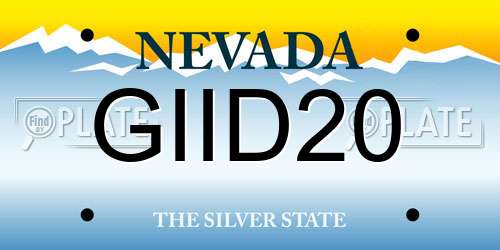 GIID20 Nevada License Plate