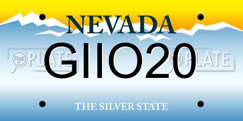 GIIO20 Nevada License Plate
