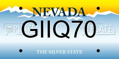 GIIQ70 Nevada License Plate