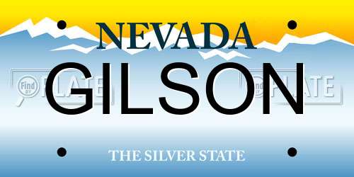 GILSON Nevada License Plate