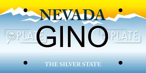 GINO Nevada License Plate