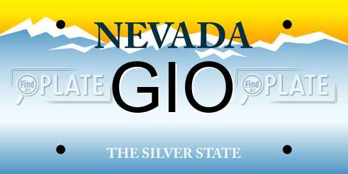 GIO Nevada License Plate