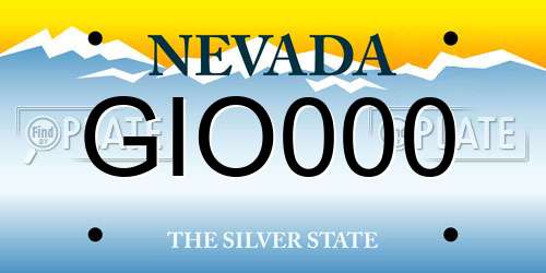 GIO000 Nevada License Plate