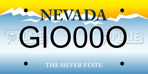 GIO00O Nevada License Plate
