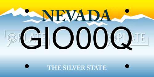 GIO00Q Nevada License Plate