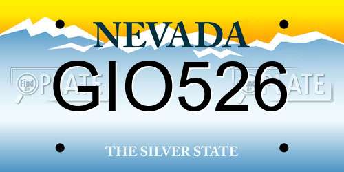 GIO526 Nevada License Plate