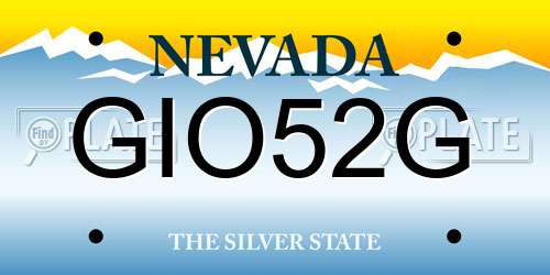 GIO52G Nevada License Plate