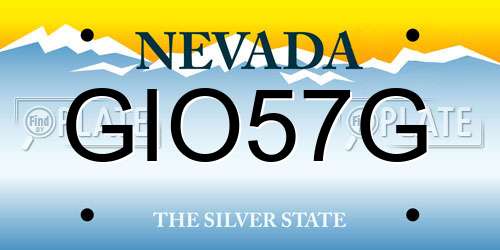 GIO57G Nevada License Plate