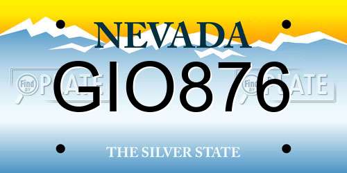 GIO876 Nevada License Plate