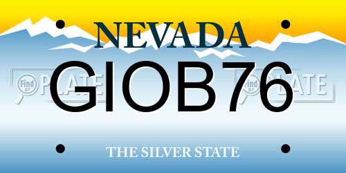 GIOB76 Nevada License Plate