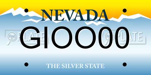 GIOO00 Nevada License Plate