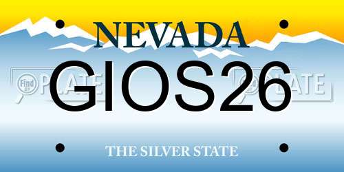 GIOS26 Nevada License Plate