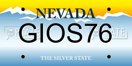 GIOS76 Nevada License Plate
