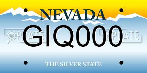 GIQ000 Nevada License Plate