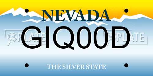 GIQ00D Nevada License Plate