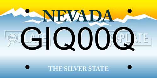 GIQ00Q Nevada License Plate