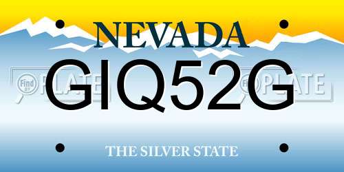 GIQ52G Nevada License Plate