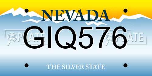 GIQ576 Nevada License Plate