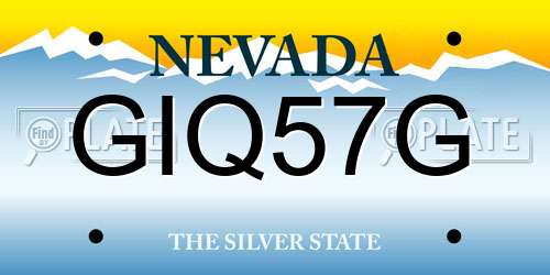 GIQ57G Nevada License Plate