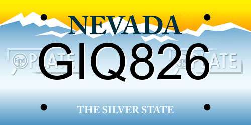 GIQ826 Nevada License Plate