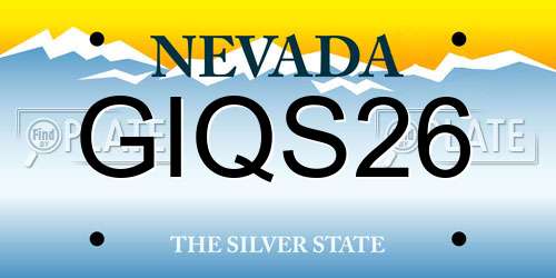 GIQS26 Nevada License Plate