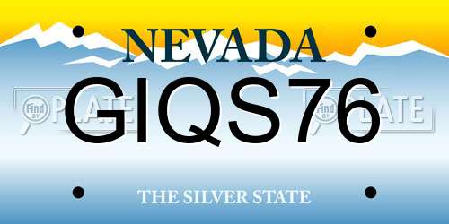 GIQS76 Nevada License Plate