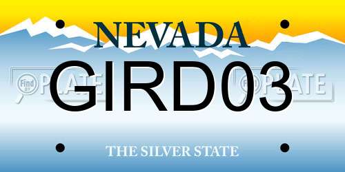 GIRD03 Nevada License Plate
