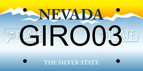 GIRO03 Nevada License Plate