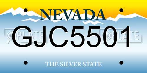 GJC5501 Nevada License Plate